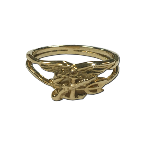 14K Yellow Gold Ladies Trident Ring - UDT-SEAL Store
 - 1