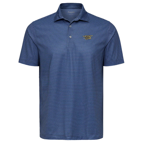 Trident Blue Heather Aiken Striped Polo