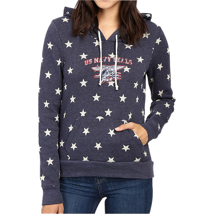 Ladies US NAVY SEALS with Trident Hoodie Star Pullover