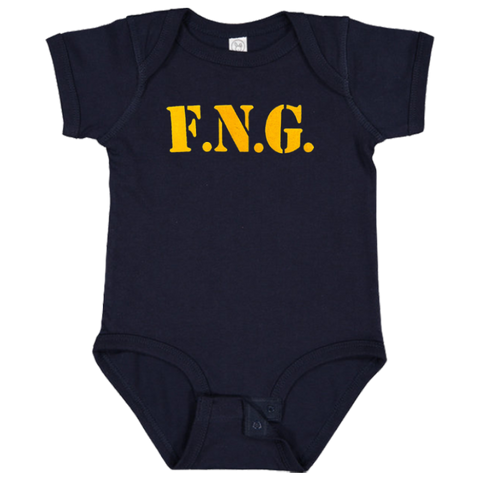 F.N.G. Navy Blue Infant Onesie