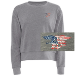 Ladies Red/White/Blue Trident Laguna Sueded Sweatshirt