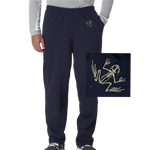 Men's Bone Frog Navy Open-Bottom Fleece Sweatpants