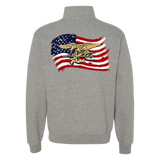 Trident Flag Quarter Zip Cadet Collar Sweatshirt