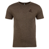 Men's Bone Frog Macchiato Brown Next Level Tri-blend T-shirt