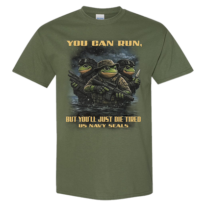 Frog Warriors: You Can Run, But You'll Just Die Tired Youth T-shirt