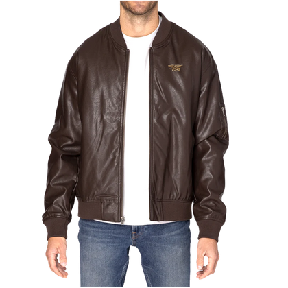Trident Vegan Leather Bomber Jacket