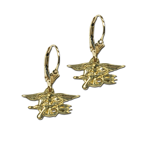 14K Yellow Gold Trident French Dangle Earrings - UDT-SEAL Store
