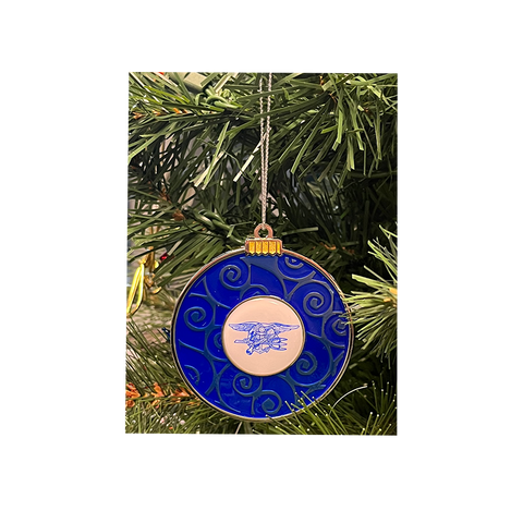 Trident Blue Bulb Holiday Ornament