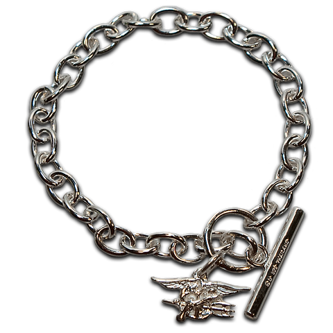Sterling Silver Charm Bracelet with Trident - UDT-SEAL Store
 - 1