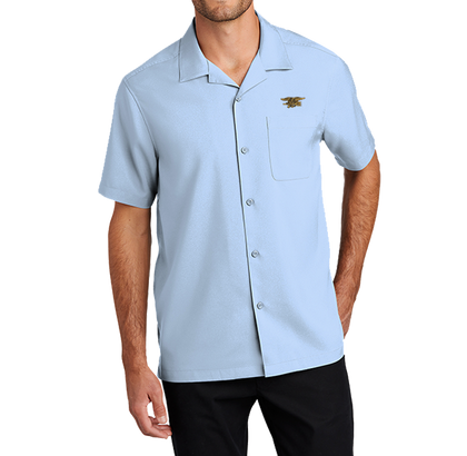 Men's Cloud Blue Trident Short Sleeve Performance Camp Shirt